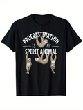 Men's T-Shirt Procrastination Is My Spirit Animal Hanging Sloths On Branches
