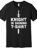 Men's T-Shirt Knight In Shining Letters With Silver Sword Graphic T Shirt