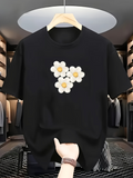 Men's T-Shirt Simple Graphic Trio Of Soft White Blossoming Daisy Flower