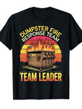 Men's T-Shirt Dumpster Fire Response Team Sunset Gradient With Burning Flames Dumpster
