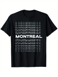 Men's T-Shirt Layered Urban Typography With Bold White Montreal Text