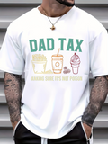 Men's T-Shirt Dad Tax Coffee And Fast Food Treats With Snack Icons