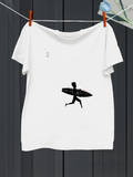 Men's T-Shirt Minimalist Silhouette With Running Figure Holding A Surfboard
