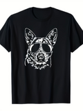 Men's T-Shirt Cool Sunglasses Wearing German Shepherd Under Bright Light Dog