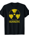 Men's T-Shirt Radioactive Distressed Yellow Signal With Text Symbol Under Grunge Effect