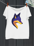 Men's T-Shirt Colorful Gradient Curves With Sharp Lines Featuring A Modern Artistic Fox