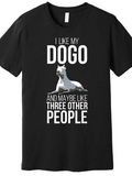 Men's T-Shirt I Like My Dogo With White Cartoon Bulldog Sitting Calmly