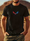 Men's T-Shirt Minimalist Wings Symbol With Vibrant Colors On Chest