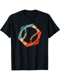 Men's T-Shirt Geometric Shapes With Broken Line Segments Framing A Baseball