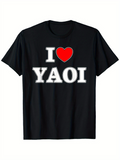 Men's T-Shirt I Love Bold White Letters Yaoi