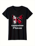 Men's T-Shirt Canadadian Princess Red White Butterfly With Maple Leaf Wings