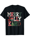Men's T-Shirt Merry Jolly Land With Festive Patterns And Christmas Symbols Holiday T Shirt