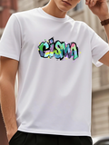 Men's T-Shirt Graffiti Letters With Color Splash Urban Street Art Text