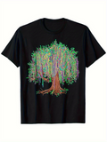 Men's T-Shirt Vivid Colorful Blossoms Hanging From Majestic Ancient Willow Tree