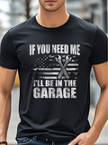 Men's T-Shirt If You Need Me Stylized American Flag With Crossed Wrenches In Bold Garage Theme