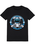Men's T-Shirt Futuristic Space Exploration With Tech Circuits And Robotic Astronaut Helmet