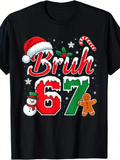 Men's T-Shirt Snowflakes Santa Hat With Gingerbread And Christmas Candy Bruh 67