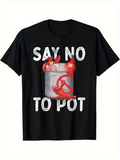 Men's T-Shirt Say No To Pot Red Crabs Crawling Around Silver Cooking Pot