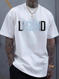 Men's T-Shirt Bold Abstract Blue Text Art Under Graphic Legend