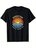 Men's T-Shirt Edenton North Carolina Colorful Retro Wave Sunrise Graphic Sun