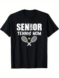 Men's T-Shirt Senior 2023 Tennis Mom Featuring Two Rackets And Tennis Ball