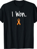 Men's T-Shirt I Won Orange Awareness Ribbon Cancer Survivor T Shirt