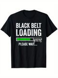 Men's T-Shirt Black Belt Loading Progress Bar With Sketch Martial Arts Belt
