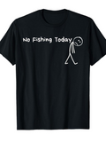 Men's T-Shirt No Fishing Today Sad Cartoon Stickman Walking