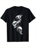 Men's T-Shirt Smoky Surreal Flames Dancing Around Floating Human Skull