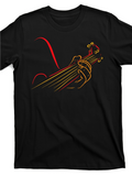 Men's T-Shirt Dynamic Neon Lines Depicting Playing Fingers On Guitar