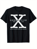 Men's T-Shirt Generation X Bold Distressed Lettering With Vintage White Highlights Tee