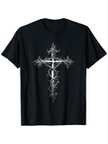 Men's T-Shirt Thorny Branches And Ancient Vines Twisting Around A Gothic Cross