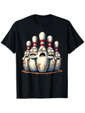 Men's T-Shirt Worried Cartoon Style Bowling Pins With Funny Expressions