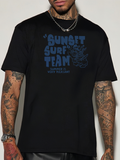 Men's T-Shirt Sunset Surf Team With Vintage Graphic And Faded Wave Elements Surfer