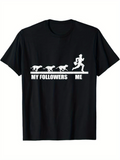 Men's T-Shirt My Followers Me Playful Silhouette Dogs Chasing After Running Person Shirt