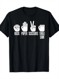 Men's T-Shirt Rock Paper Scissors With Funny Hand Gestures As Icons