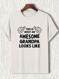 Men's T-Shirt This Is What An Awesome Grandpa Looks Like Cartoon Hands Highlighted Text Shirt