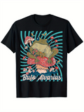 Men's T-Shirt Bufo Alvarius Surrounded By Psychedelic Red Mushrooms Under Green Radiant Lines Toad