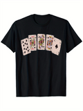 Men's T-Shirt Classic Poker Cards On Vintage Patterned Dark Black Background T Shirt