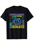 Men's T-Shirt Compassionate Reliable Loving Words With Dedicated Office Squad Shirt