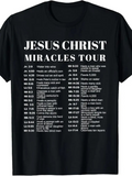 Men's T-Shirt Jesus Christ Miracles Tour Bible Verse References With Bold Text T Shirt
