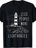 Men's T-Shirt Less People More Lighthouses With Dramatic Skies And Coastal Ocean Cliffs Lighthouse