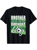 Men's T-Shirt Brother Of The Birthday Boy With Soccer Ball Graphic Shirt