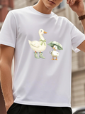 Men's T-Shirt Playful Ducks With Rain Gear In Cozy Urban Street Scene Duck