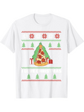 Men's T-Shirt Festive Holiday Patterns With Santa Gifts Under Christmas Tree