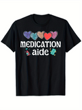 Men's T-Shirt Medication Aide Whimsical Glittering Hearts With Medicine Bottles And Pills