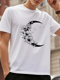 Men's T-Shirt Blooming Spring Florals Flowing Among Crescent Moon Petals