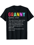 Men's T-Shirt Granny Multicolor Letters With Dictionary Style Definition Statement