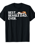 Men's T-Shirt Best Beagle Dad Ever With Resting Dog On Letters Beagle