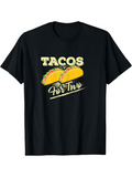 Men's T-Shirt Tacos For Two Vintage Style Lettering With Colorful Filled Taco
